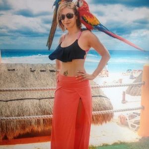 Neon orange skirt